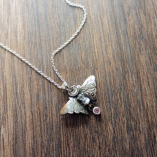 Sapphire Moth Pendant
